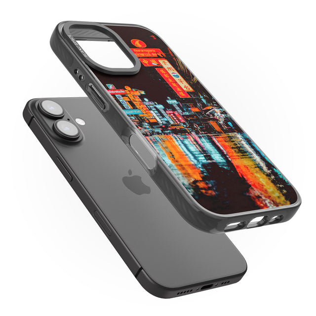 iPhone 16 Pro Max Neon City Black Impact Phone Case