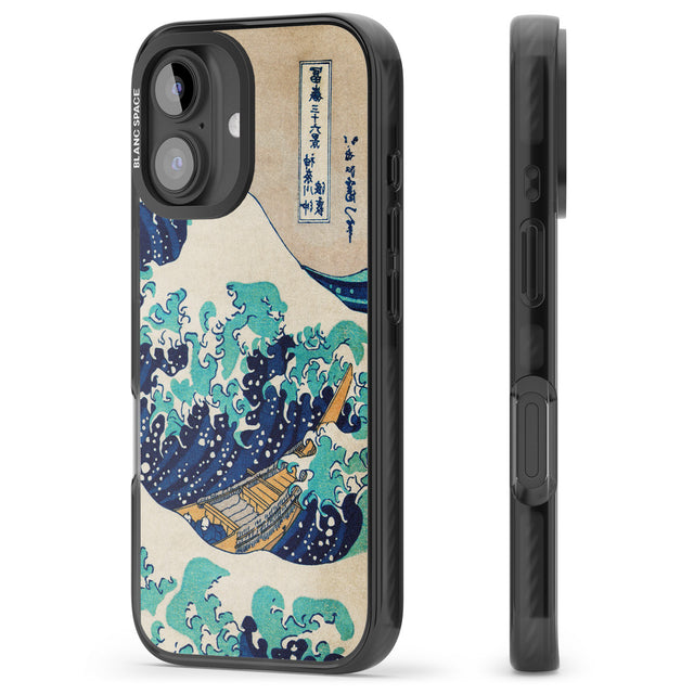 iPhone 16 Pro Max The Great Wave by Katsushika Hokusai Black Impact Phone Case