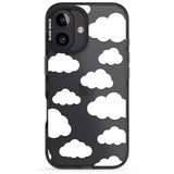 iPhone 16 Pro Max Transparent Cloud Pattern Black Impact Phone Case