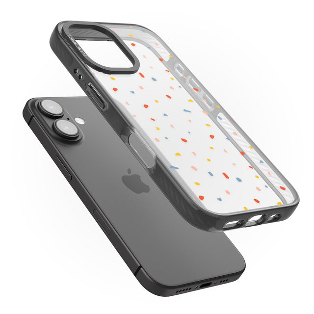 iPhone 16 Pro Max Small Confetti Print Clear Black Impact Phone Case