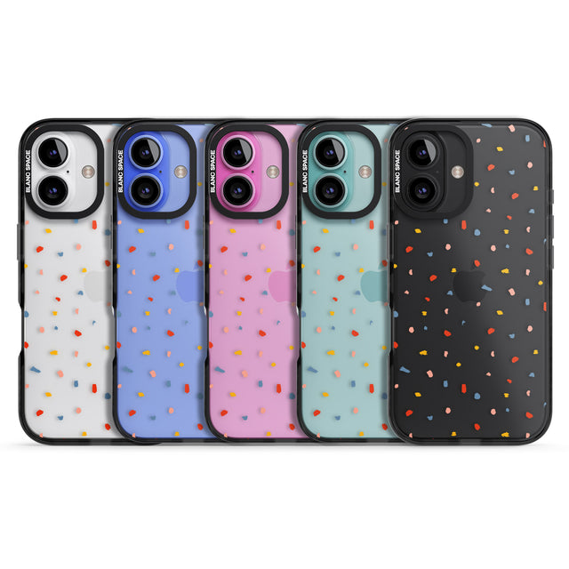 iPhone 16 Pro Max Small Confetti Print Clear Black Impact Phone Case