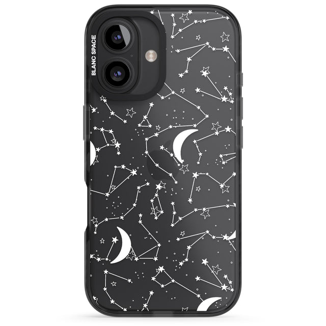 iPhone 16 Pro Max White Constellations Black Impact Phone Case