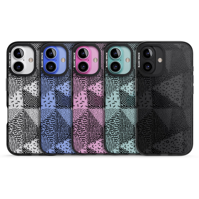 iPhone 16 Pro Max Pattern Mashup (Black) Black Impact Phone Case