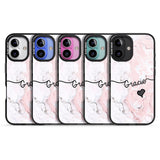 iPhone 16 Pro Max Pink Marble Black Impact Phone Case