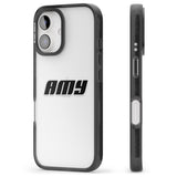 iPhone 16 Pro Max Personalised Clear Text 1C Black Impact Phone Case