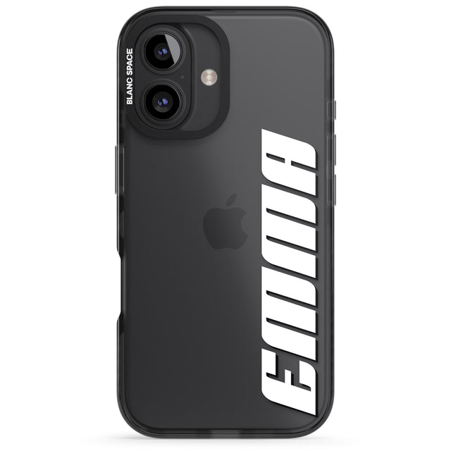 iPhone 16 Pro Max Personalised Clear Text 4B Black Impact Phone Case