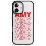 iPhone 16 Pro Max Personalised Clear Text 5B Black Impact Phone Case