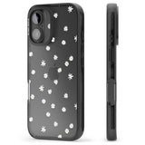 iPhone 16 Pro Max Painted Daises on Transparent Black Impact Phone Case