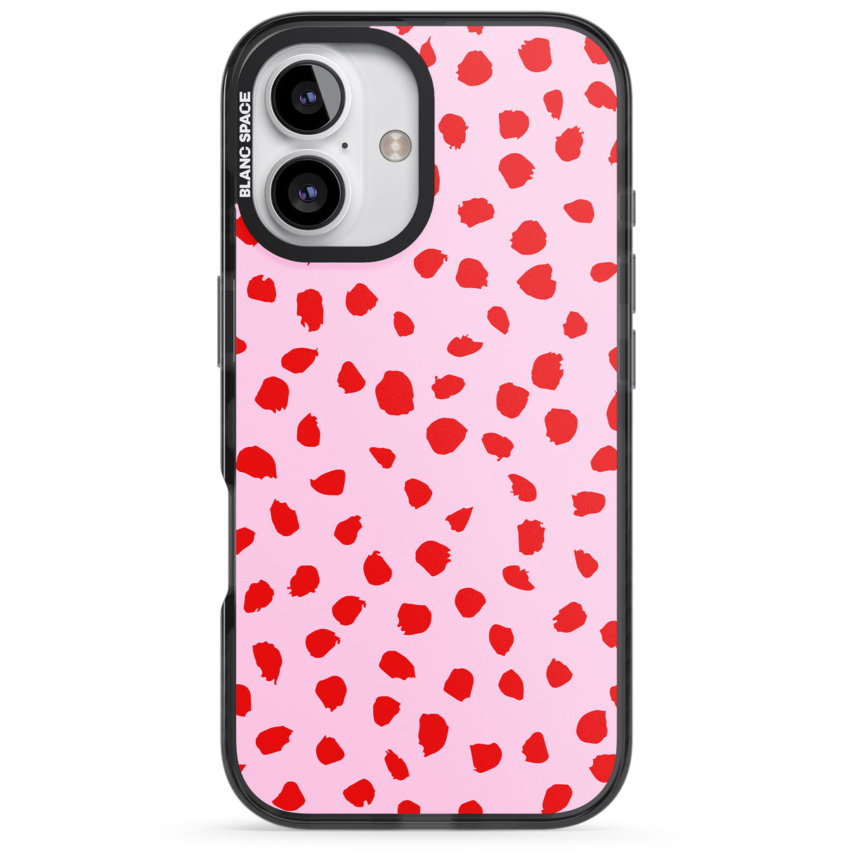 Red on Pink Dalmatian Polka Dot Spots