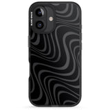 iPhone 16 Pro Max Abstract Waves Black Impact Phone Case