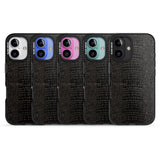 iPhone 16 Pro Max Dark Animal Print Pattern Snake Skin Black Impact Phone Case