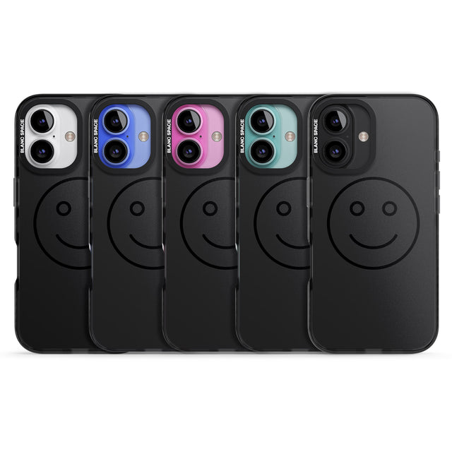 iPhone 16 Pro Max Dark Smiley Face Black Impact Phone Case