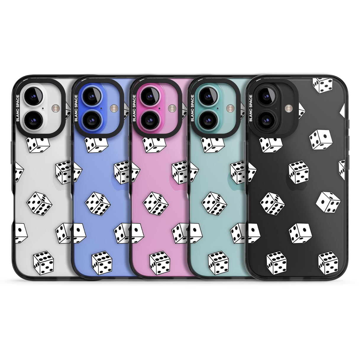 iPhone 16 Pro Max Clear Dice Pattern Black Impact Phone Case