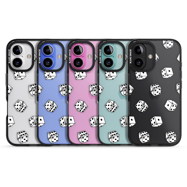 iPhone 16 Pro Max Clear Dice Pattern Black Impact Phone Case