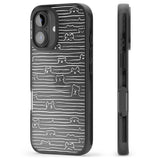 iPhone 16 Pro Max Dog Line Art - White Black Impact Phone Case