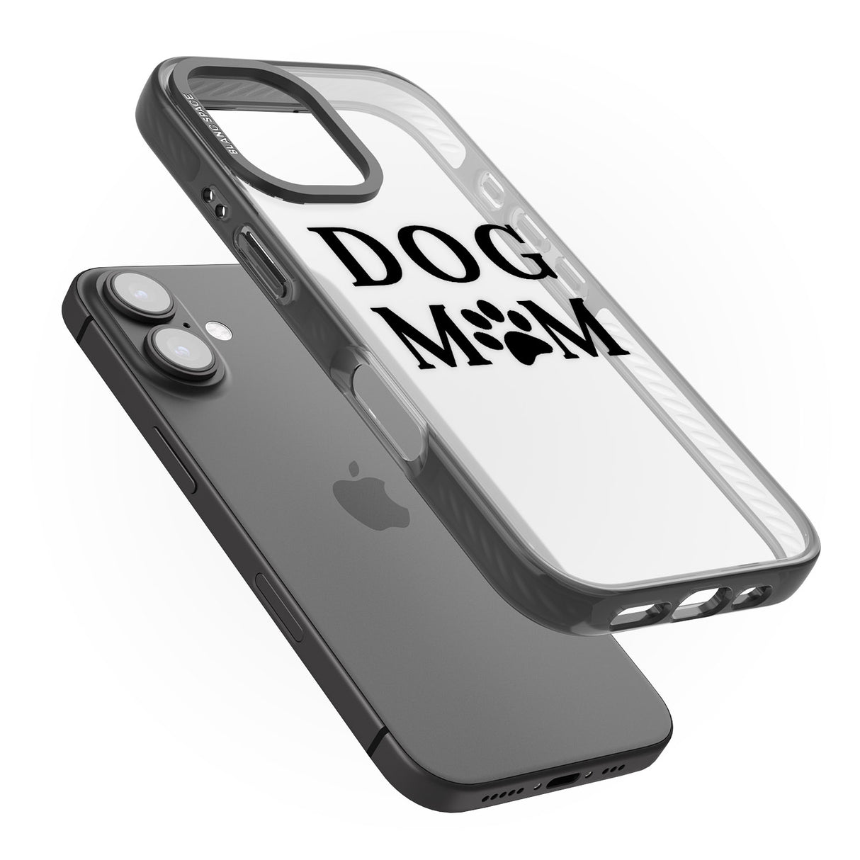 iPhone 16 Pro Max Dog Mom Paw Print Black Impact Phone Case