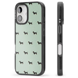 iPhone 16 Pro Max Dachshund Dog Pattern Black Impact Phone Case