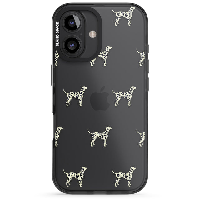 iPhone 16 Pro Max Dalmation Dog Pattern Clear Black Impact Phone Case