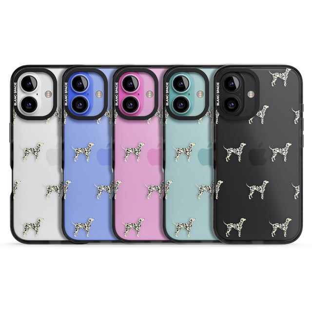 iPhone 16 Pro Max Dalmation Dog Pattern Clear Black Impact Phone Case