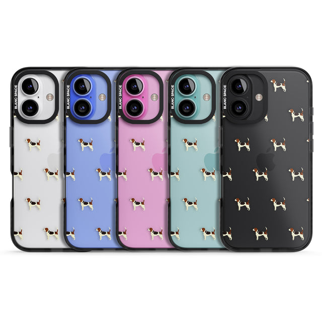 iPhone 16 Pro Max Beagle Dog Pattern Clear Black Impact Phone Case