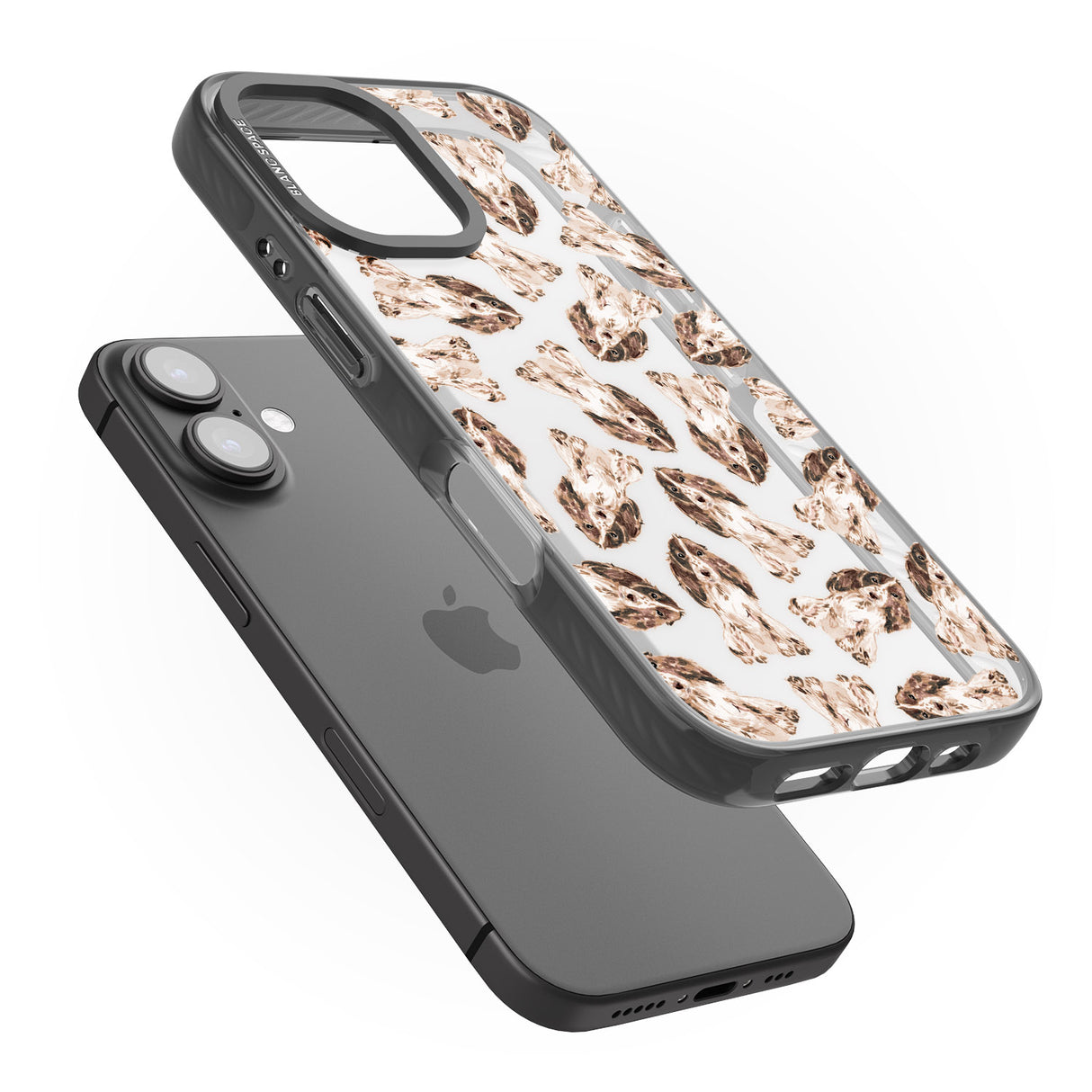 iPhone 16 Pro Max Cocker Spaniel (Brown) Watercolour Dog Pattern Black Impact Phone Case