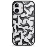 iPhone 16 Pro Max German Shepherd (Black) Watercolour Dog Pattern Black Impact Phone Case