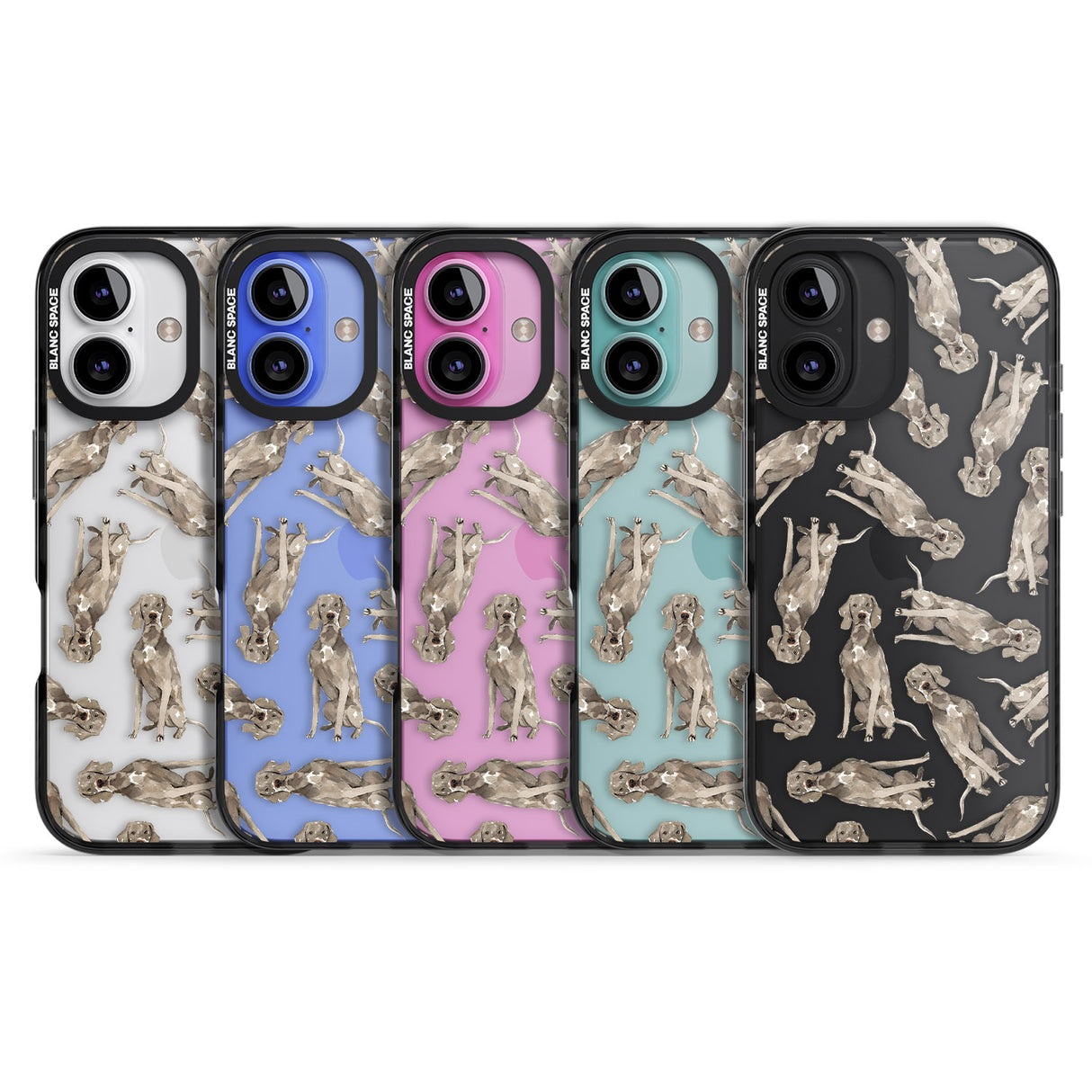 iPhone 16 Pro Max Weimaraner Watercolour Dog Pattern Black Impact Phone Case