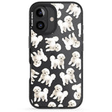 iPhone 16 Pro Max Bichon Frise Watercolour Dog Pattern Black Impact Phone Case