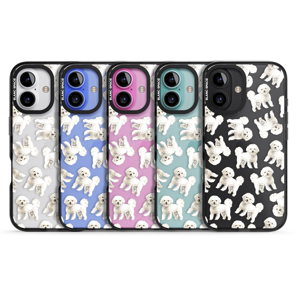 iPhone 16 Pro Max Bichon Frise Watercolour Dog Pattern Black Impact Phone Case