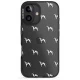 iPhone 16 Pro Max Greyhound Dog Pattern Clear Black Impact Phone Case