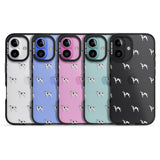 iPhone 16 Pro Max Greyhound Dog Pattern Clear Black Impact Phone Case