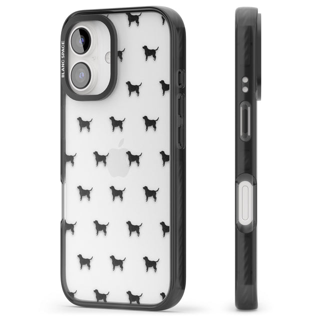 iPhone 16 Pro Max Black Labrador Dog Pattern Clear Black Impact Phone Case