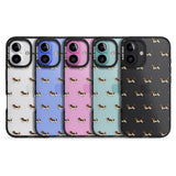 iPhone 16 Pro Max Basset Hound Dog Pattern Clear Black Impact Phone Case