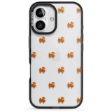 iPhone 16 Pro Max Pomeranian Dog Pattern Clear Black Impact Phone Case