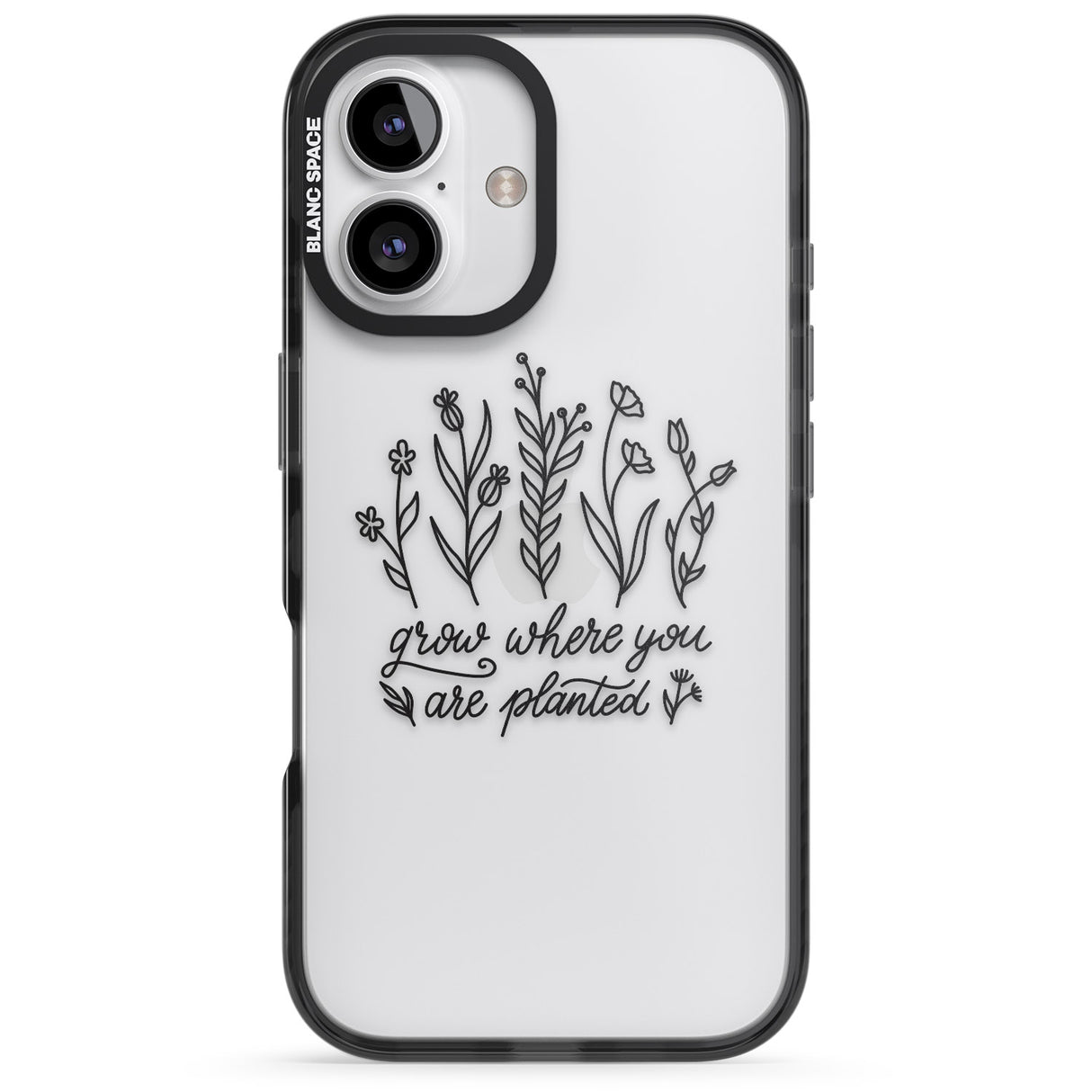 iPhone 16 Pro Max Grow where you are planted Black Impact Phone Case