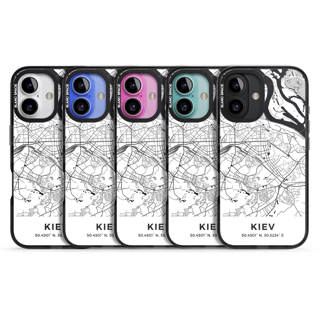 iPhone 16 Pro Max Map of Kiev, Ukraine Black Impact Phone Case