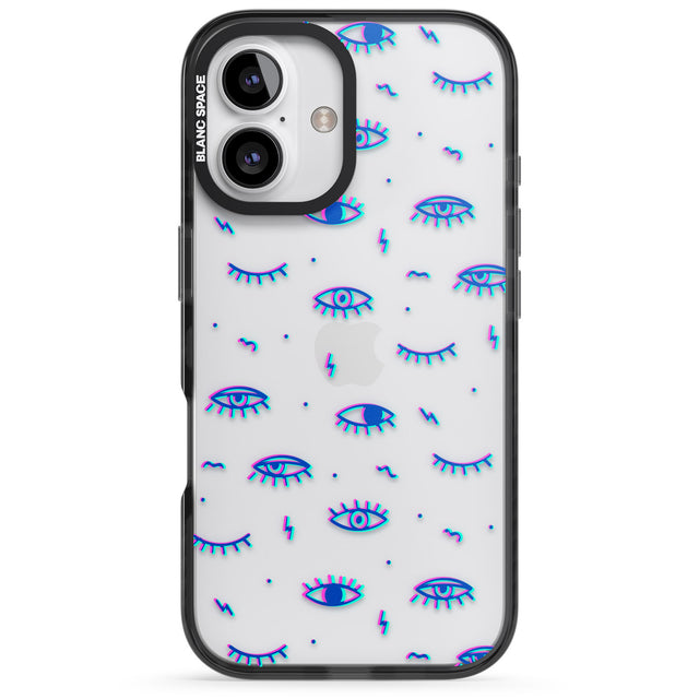 iPhone 16 Pro Max Duotone Psychedelic Eyes Black Impact Phone Case