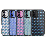 iPhone 16 Pro Max Crazy Eyes (Clear) Psychedelic Eyes Pattern Black Impact Phone Case