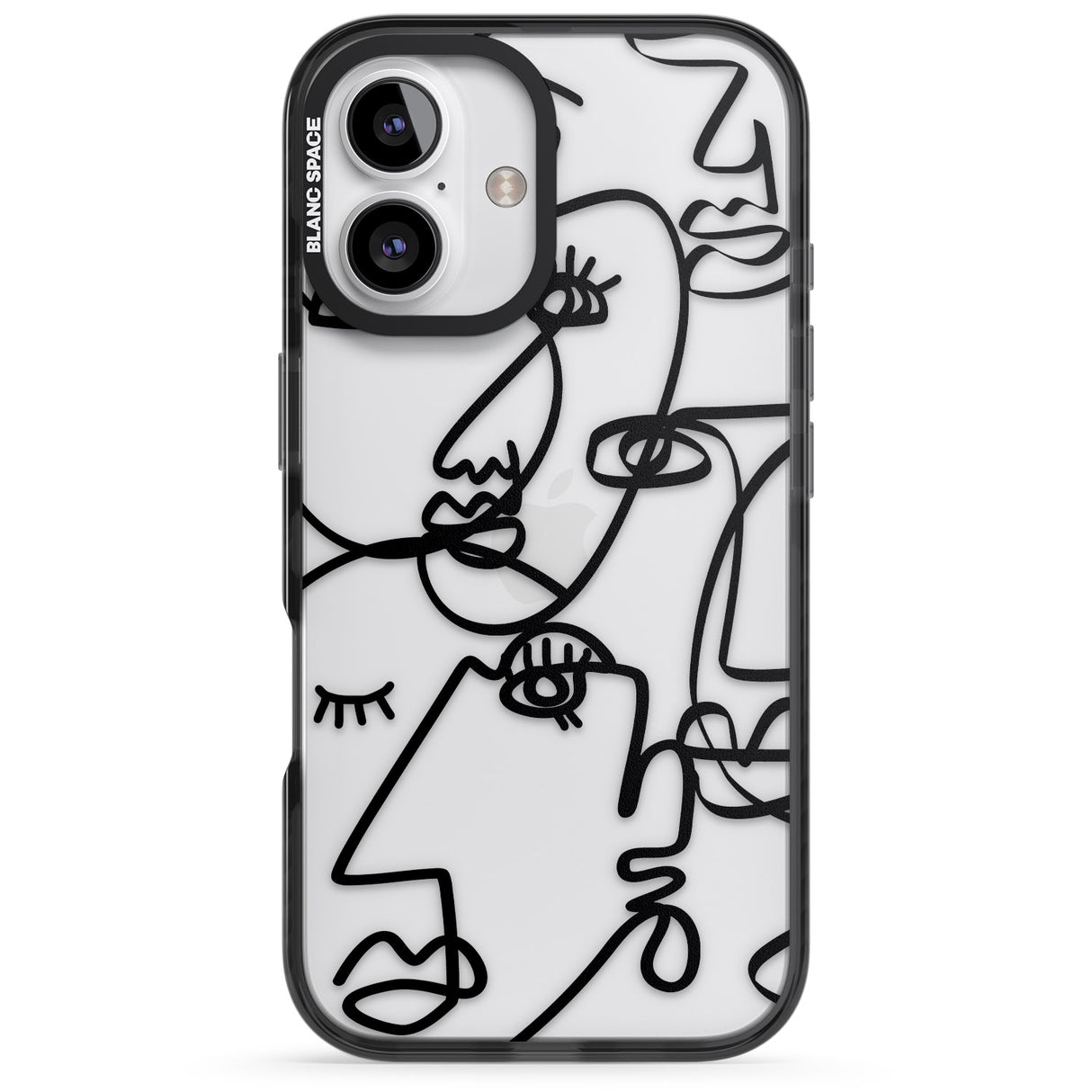 Abstract Continuous Line Faces Black on Clear