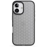 iPhone 16 Pro Max Abstract Lines: Scalloped Pattern Black Impact Phone Case