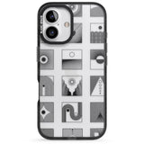 iPhone 16 Pro Max Abstract Lines: Mixed Pattern #2 Black Impact Phone Case