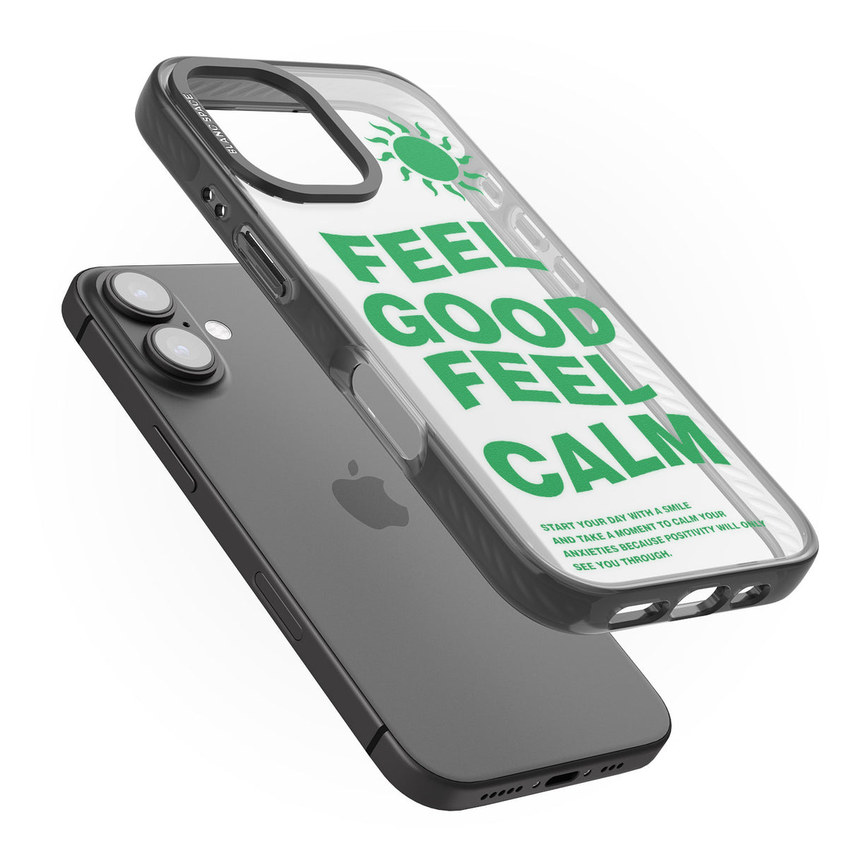 iPhone 16 Pro Max Feel Good Feel Calm (Green) Black Impact Phone Case