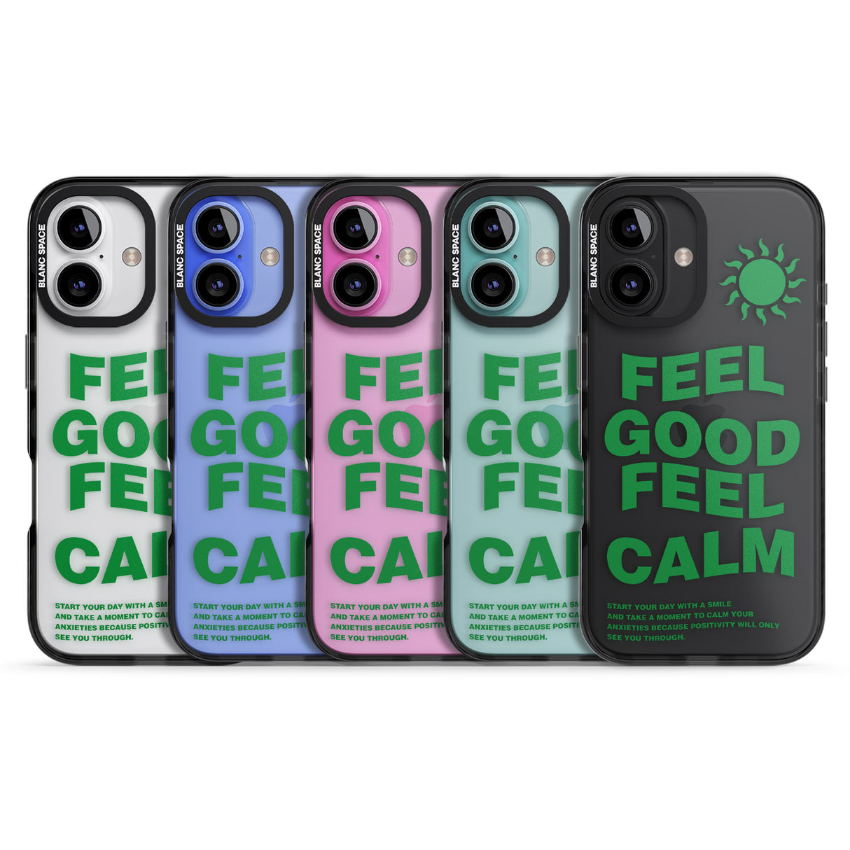 iPhone 16 Pro Max Feel Good Feel Calm (Green) Black Impact Phone Case