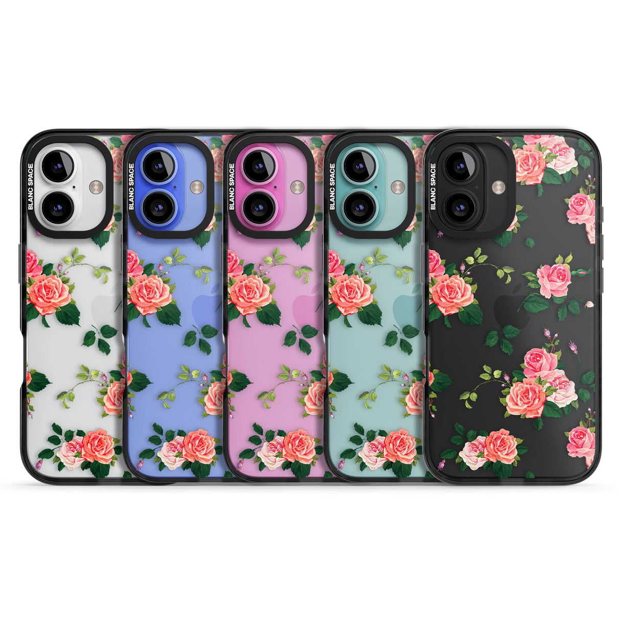 iPhone 16 Pro Max Pink Roses Black Impact Phone Case