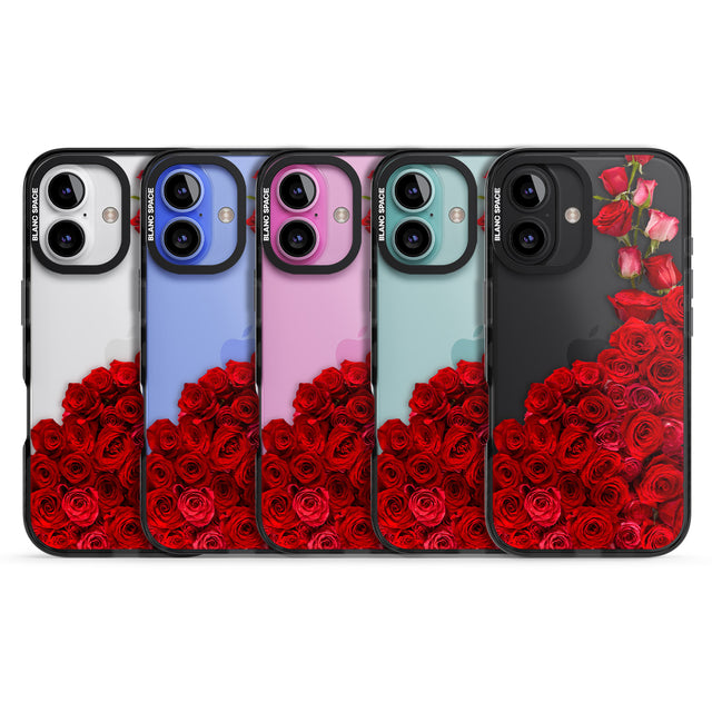 iPhone 16 Pro Max Floral Roses Black Impact Phone Case