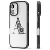 iPhone 16 Pro Max Floral Monogram Letter Black Impact Phone Case