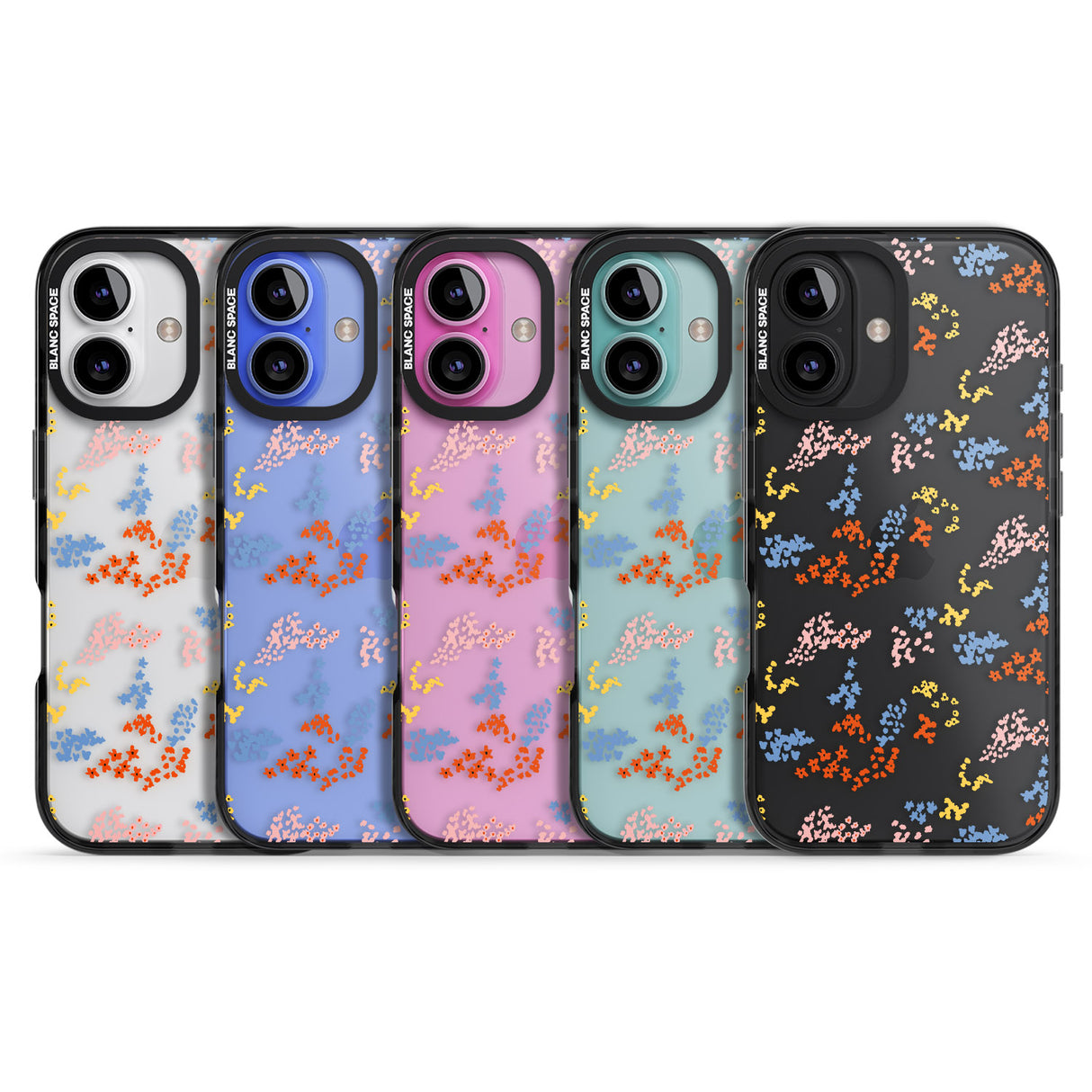 iPhone 16 Pro Max Small Flower Mix: Transparent Black Impact Phone Case