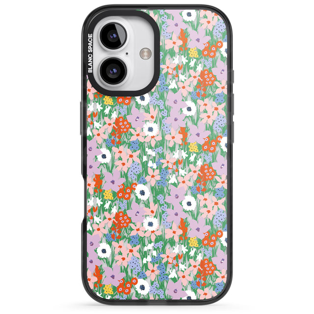 iPhone 16 Pro Max Jazzy Floral Mix: Transparent Black Impact Phone Case