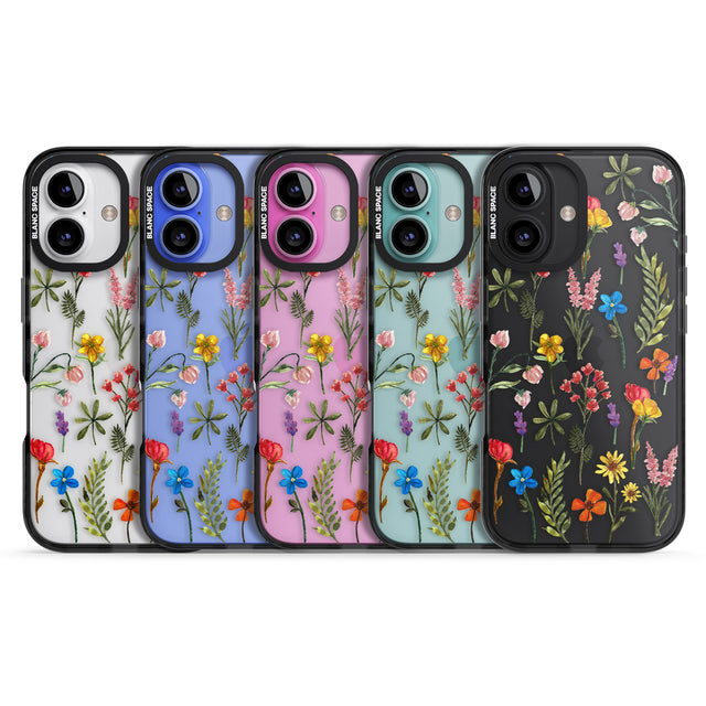 iPhone 16 Pro Max Spring Botanicals Black Impact Phone Case