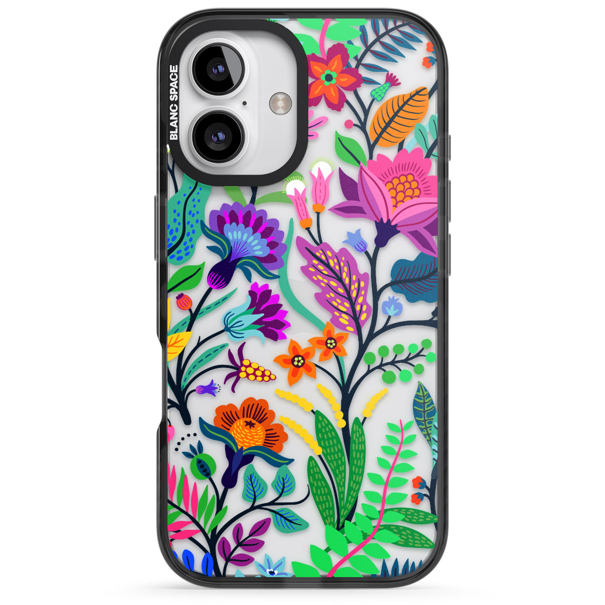 iPhone 16 Pro Max Floral Vibe Black Impact Phone Case